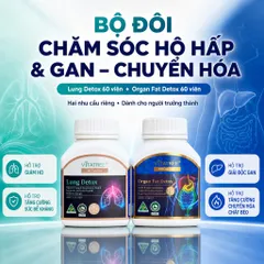 Combo Vitatree Lung Detox và Organ Fat Detox 60 viên/lọ hỗ trợ hô hấp, gan và chuyển hóa chất béo Úc