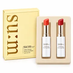 Set son dưỡng môi Sum37 Time Energy Moist Lip Balm Special 2 màu Coral & Red