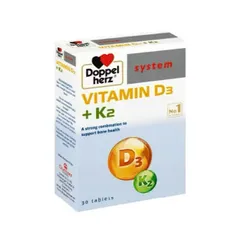 (Đức) Vitamin D3 K2 Doppelherz Chính Hãng Viên Uống Bổ Sung D3 + K2 Hỗ Trợ Xương Răng, Chuyển Hóa Canxi, Chức Năng Cơ Và Hệ Miễn Dịch