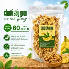 Chuối Sấy Giòn CAOFOOD 500gr – Snack Lành Mạnh Vị Mè Gừng Thơm Ngon, Hương Vị Quê Nhà, Càng Ăn Càng Ghiền