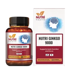 Viên Uống Bổ Não NUTRI GINKGO 9000 - Tăng Cường Trí Nhớ và Tuần Hoàn Não - 30 Viên Hỗ Trợ Sức Khỏe Tinh Thần