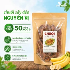 500gr Chuối sấy dẻo nguyên vị từ chuối sạch 100% trồng tự nhiên siêu ngon, dẻo thơm từng miếng, ép dẻo dễ ăn