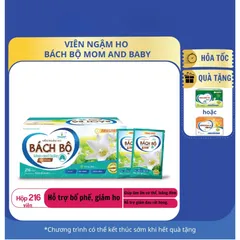 [Hộp 216v] Viên ngậm ho BÁCH BỘ Mom and Baby Tâm Dược hỗ trợ giảm ho gió ho khan, đau rát họng, khang tiếng