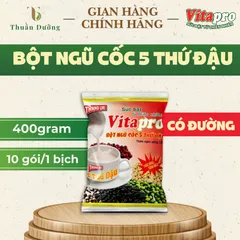 Bột Ngũ Cốc 5 Thứ Đậu Vitapro - Có Đường - 400 Gram - 1 Bịch 10 Gói - Chính Hãng