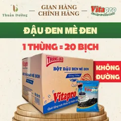 Bột Đậu Đen Mè Đen Vitapro - Không Đường - Dạng thùng - 20 bịch - 1 bịch 10 gói nhỏ - Chính hãng