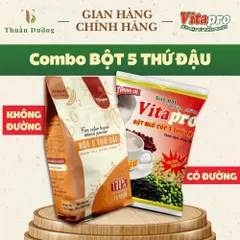 Combo 2 Bột 5 Thứ Đậu Vitapro (Có Đường + Không Đường) - Dinh Dưỡng Bồi Bổ Sức Khỏe, Giữ Dáng & Đẹp Da