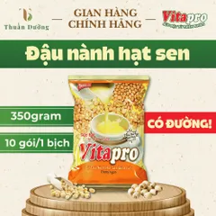 Bột Đậu Nành Hạt Sen Vitapro - Có Đường - 350 Gram - 1 Bịch 10 Gói - Chính hãng