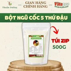 Bột Ngũ Cốc 5 Thứ Đậu Vitapro 500G - Không Đường - Dạng Túi Zip