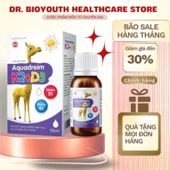 Dung dịch uống Aquadreim K2+D3 bổ sung Vitamin D3 & K2 Mk7 hấp thụ canxi hiệu quả răng xương chắc khỏe,tăng cao Cho Bé