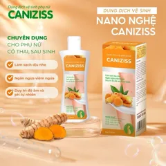 Dung Dịch Vệ Sinh Phụ Nữ Tinh Chất Nghệ Caniziss Khử Mùi, Giảm Ngứa, Làm Sạch, Cân Bằng Độ pH Vùng Kín Chai 120ml