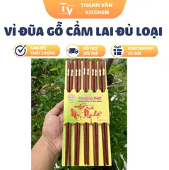 Vỉ đũa gỗ cẩm lai cẩn đầu đủ loại kiểu dáng đẹp (TV1696-1)