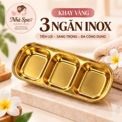 Khay vàng 3 ngăn, đựng đồ y tế, khay đựng đồ phun xăm và đồ spa siêu sang chảnh tiện lợi