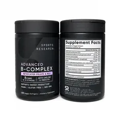 Viên bổ sung Vitamin B Sports Research Advanced B-Complex 180 viên chính hãng Mỹ 817931