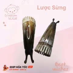 Lược sừng gội đầu vò đầu mát xa mũi, Ống mát xa đầu dưỡng sinh thư giãn tại nhà