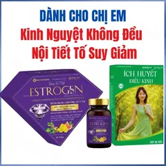 [COMBO] ESTROGEN & ÍCH HUYẾT ĐIỀU KINH - Bổ sung nội tiết tố nữ, hỗ trợ điều kinh, giảm khô hạn, đẹp da, mờ nám sạm