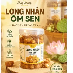 Long Nhãn Ôm Sen - Đặc Sản Hưng Yên, Ăn Vặt Ngon, Hỗ Trợ Giấc Ngủ Hộp 500gram