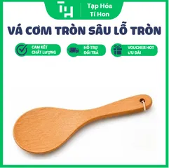 Vá Cơm Tròn Và Sâu, Cán cầm ngắn gọn gàng, có đục lỗ tròn gắn dây treo tiện lợi (TH721)