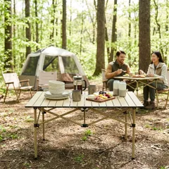 Bàn xếp dã ngoại gập gọn, chất liệu hợp kim, để cắm trại camping… (P130995)
