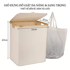 Túi đựng đồ giặt 2 ngăn YAMAGA HOME 60L - 01202CW ( hàng Amazon Mỹ ) (P129407)