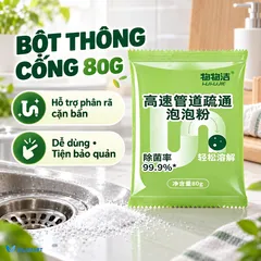 Bột Thông Cống Sinh Học 80g – Hỗ Trợ Thông Tắc Bồn Cầu, Bồn Rửa Bát, Làm Sạch Và Khử Mùi Đường Ống