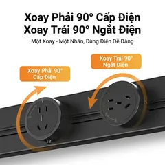 Ổ điện ray gắn tường công suất cao 8000W hãng TESSAN , dài 60cm, với 3 ổ cắm di chuyển được (P112606)