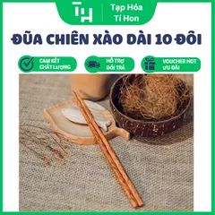 Đũa Chiên Xào ( 10 Đôi ) có màu nâu gỗ sáng và thiết kế thuôn dài chuyên dụng cho việc nấu nướng (TH731)
