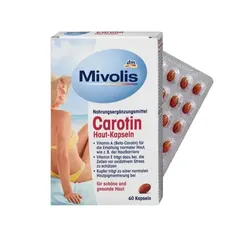 Viên Uống Chống Nắng Mivolis Carotin Das Gesunde Plus Đức - Bảo Vệ Da, Chống Tia UV, 60 Viên Hỗ Trợ Sắc Đẹp Từ Bên Trong 822999