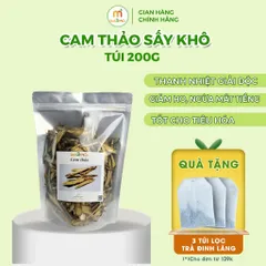 Cam Thảo khô thái lát Thảo Mộc Búp Xanh túi 200gr thanh nhiệt, giảm ho và hỗ trợ bảo vệ dạ dày