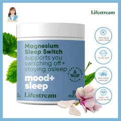 Viên uống hỗ trợ giấc ngủ ngon, giảm căng thẳng New Zealand Lifestream Magnesium Sleep Switch 60 viên