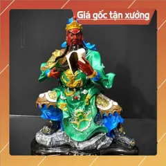 Tượng Quan Công , Quan Thánh Đọc Sách 30cm nhựa composite có hoả tốc