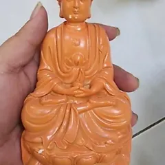 TƯỢNG PHẬT A DI ĐÀ NGỒI 15CM BƯNG NGỌC CỰC ĐẸP  DƯƠNG KHOA SHOP