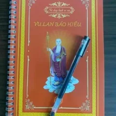 TẶNG VIẾT, Sổ Chép Kinh Vu Lan chữ mờ Báo Hiếu cực đẹp