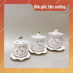 Chung Nước Đại Bi Bạch Ngọc Sen Nổi Bằng Sứ Cao Cấp Loại 1 HOẢ TỐC HCM