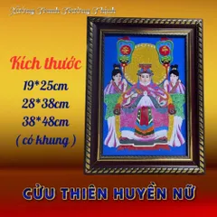 Khung Tranh CỬU THIÊN HUYỀN NỮ - có khung  có hoả tốc