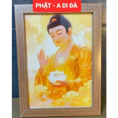 GIEO DUYÊN,  Tranh PHẬT A DI ĐÀ ( Tặng ) size 25cmx  35cm