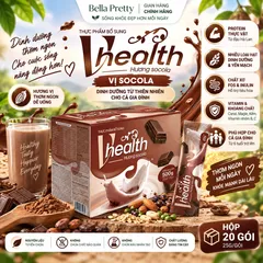Vhealth Hương Socola 20 Gói x 25g – Protein Thực Vật, Chất Xơ FOS Inulin, Vitamin Khoáng Chất