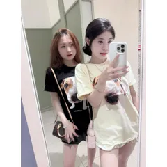 Áo thun form rộng Unisex In Hình Chó Dễ Thương  – Áo Phông Cotton Mềm Phong Cách Hàn Quốc