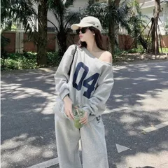 Set nỉ nữ 04 trễ vai Mix quần ống ộng chất nỉ umi cao cấp Loại 1 mềm mịn không xùi – Đồ bộ nỉ năng động Hàn Quốc -TH165s