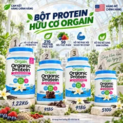 [CHÍNH HÃNG NỘI ĐỊA MỸ] Bột Đạm Hữu Cơ Orgain 50 Siêu Thực Phẩm Bổ Sung 21g Protein Thực Vật (Hũ 510g - 918g - 1.22kg)