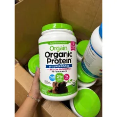 Mẫu mới CỦA MỸ Bột đạm thực vật hữu cơ socola 1200g, 1.2kg Orgain Organic Protein Plant Based Protein Powder chocolate
