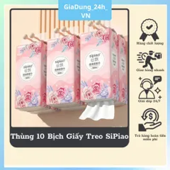 Thùng 10 Bịch Giấy Rút Sipao 1000 Tờ, Giấy Ăn Cao Cấp Mềm Mịn, Thấm Hút Tốt - MN010