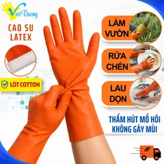 Găng Tay Cao Su Chống Mồ Hôi VIỆT DƯƠNG Lót Cotton, Thoải Mái, Bền Bỉ - GCSLATEX