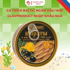 Cá trích baltic ngân dầu 160g Glavproduct nhập khẩu Nga thơm ngon thức ăn