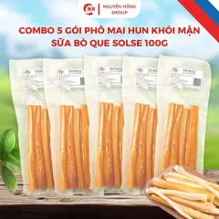 Combo 5 gói phô mai hun khói vị mặn sữa bò que SOLSE 100g snack ăn vặt cheese