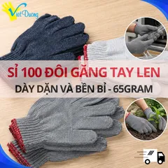 COMBO 100 Đôi Găng Tay Len Lao Động Việt Dương Hạn Chế Trượt - GDTC7KIM