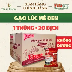 Bột Gạo Lức Mè Đen Vitapro Không Đường Thùng 20 Bịch - Ngũ Cốc Dinh Dưỡng Ăn Kiêng Eat Clean