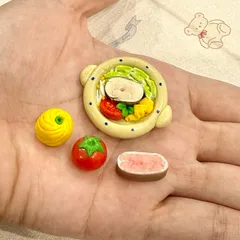 Mô hình set canh chua cá lóc nhà búp bê mini