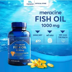 Viên Uống Dầu Cá Meracine Fish Oil 1000mg Bổ Sung Omega 3, Hỗ Trợ Sáng Mắt, Bổ Não, Bảo Vệ Tim Mạch (Hộp 90 Viên)