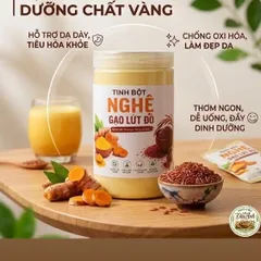Tinh Bột Nghệ Gạo Lứt Đỏ [Hộp 500g] - Tốt Cho Dạ Dày & Giúp Sáng Da là