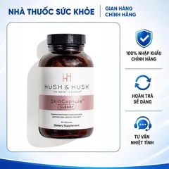 Viên Uống Hush & Hush Skin Capsule Clear+ Giảm Mụn, Hỗ Trợ Da Sáng Khỏe 60 Viên 836673